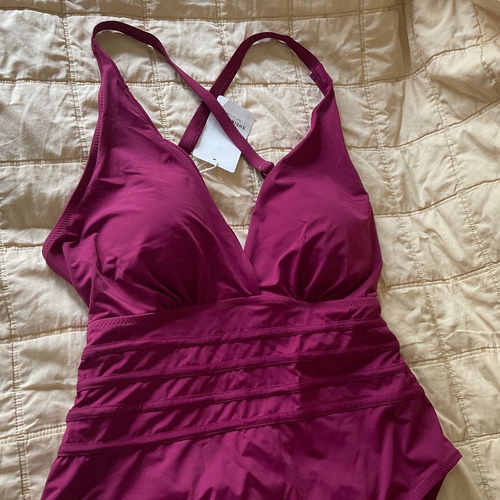 SHEIN Women's One Piece in Deep Pink